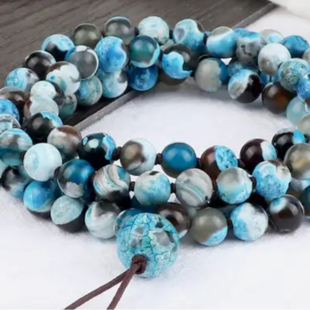 Blue agate mala - Picture 6 of 6